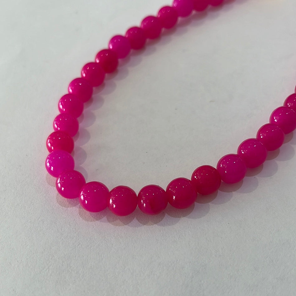 Hot Pink Jade 8mm