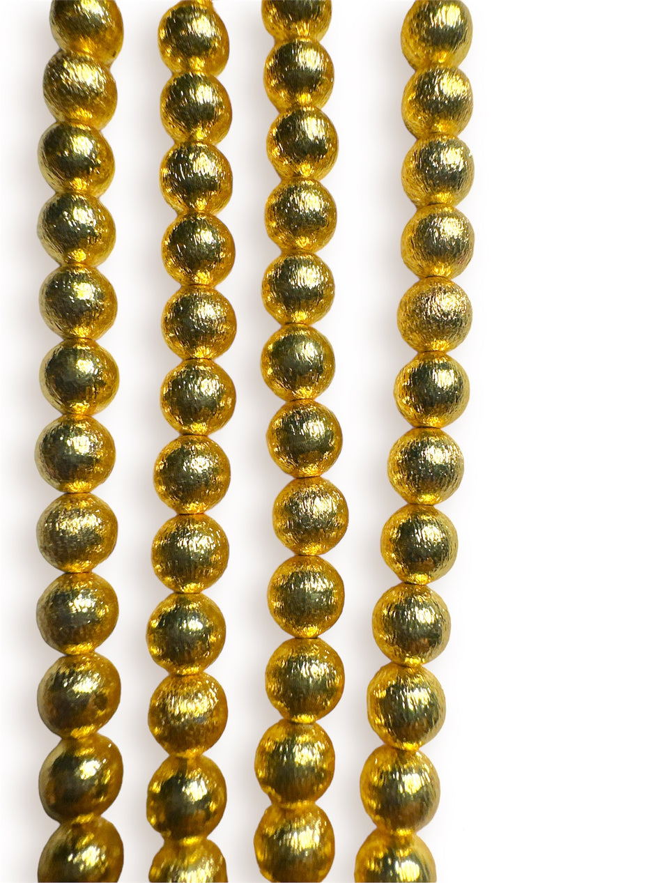 Indian Gold Bead Strand, 6mm