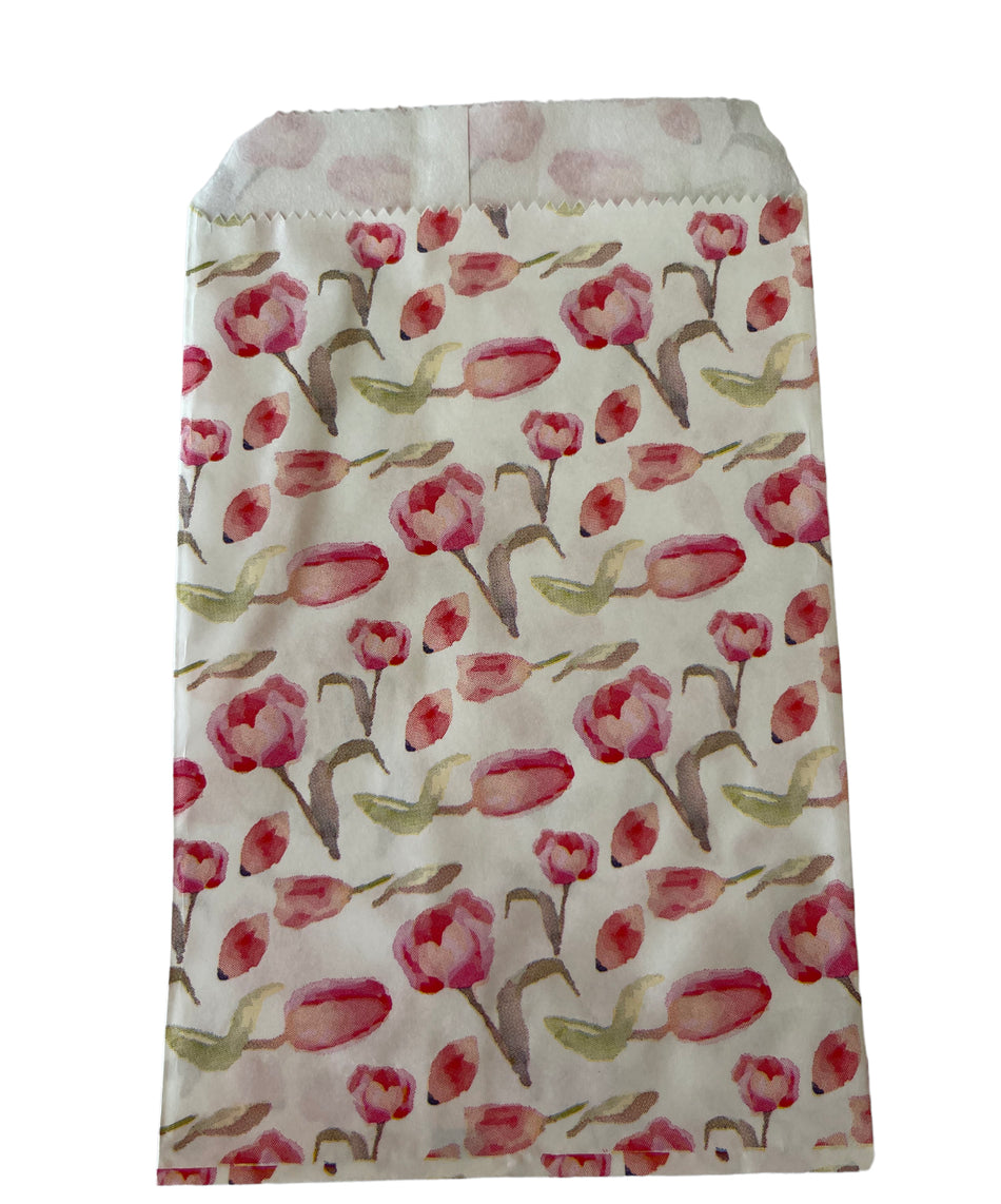 Paper bags, Pink Tulips, 6x4 15 pcs