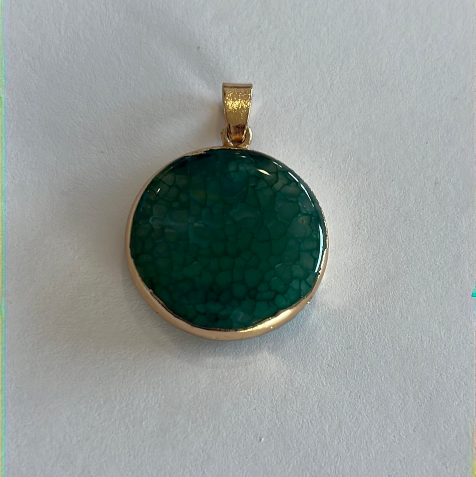 Green Agate Pendant 22mm