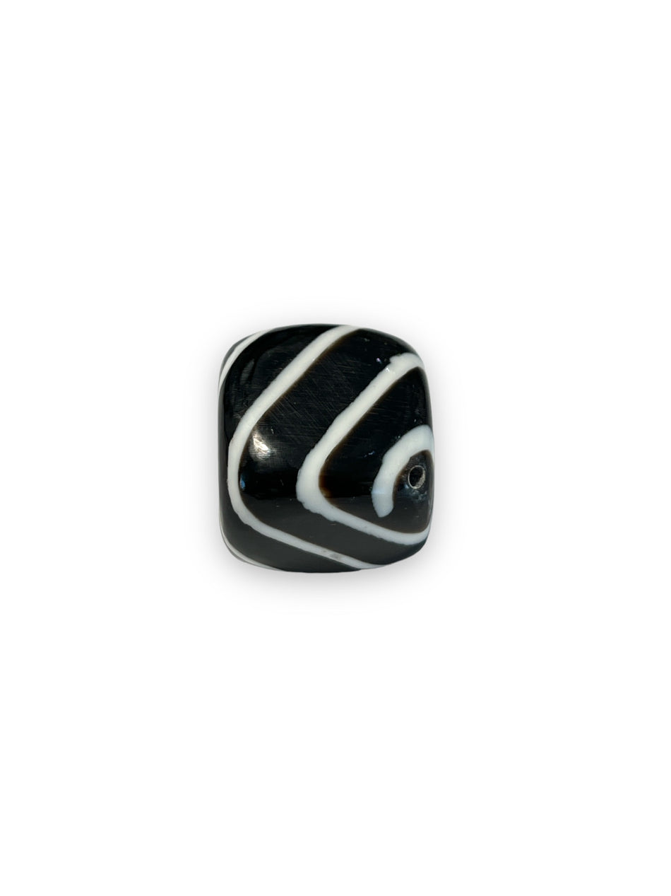 African Stripes Cube Bead, 1pc