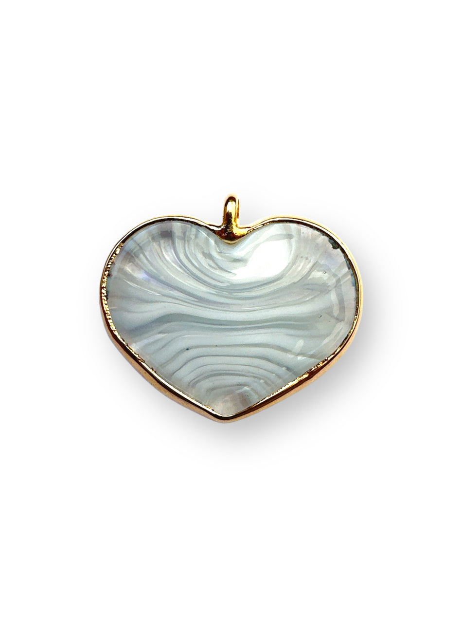 Colgante de corazón ancho de cristal de Murano, 1 pieza