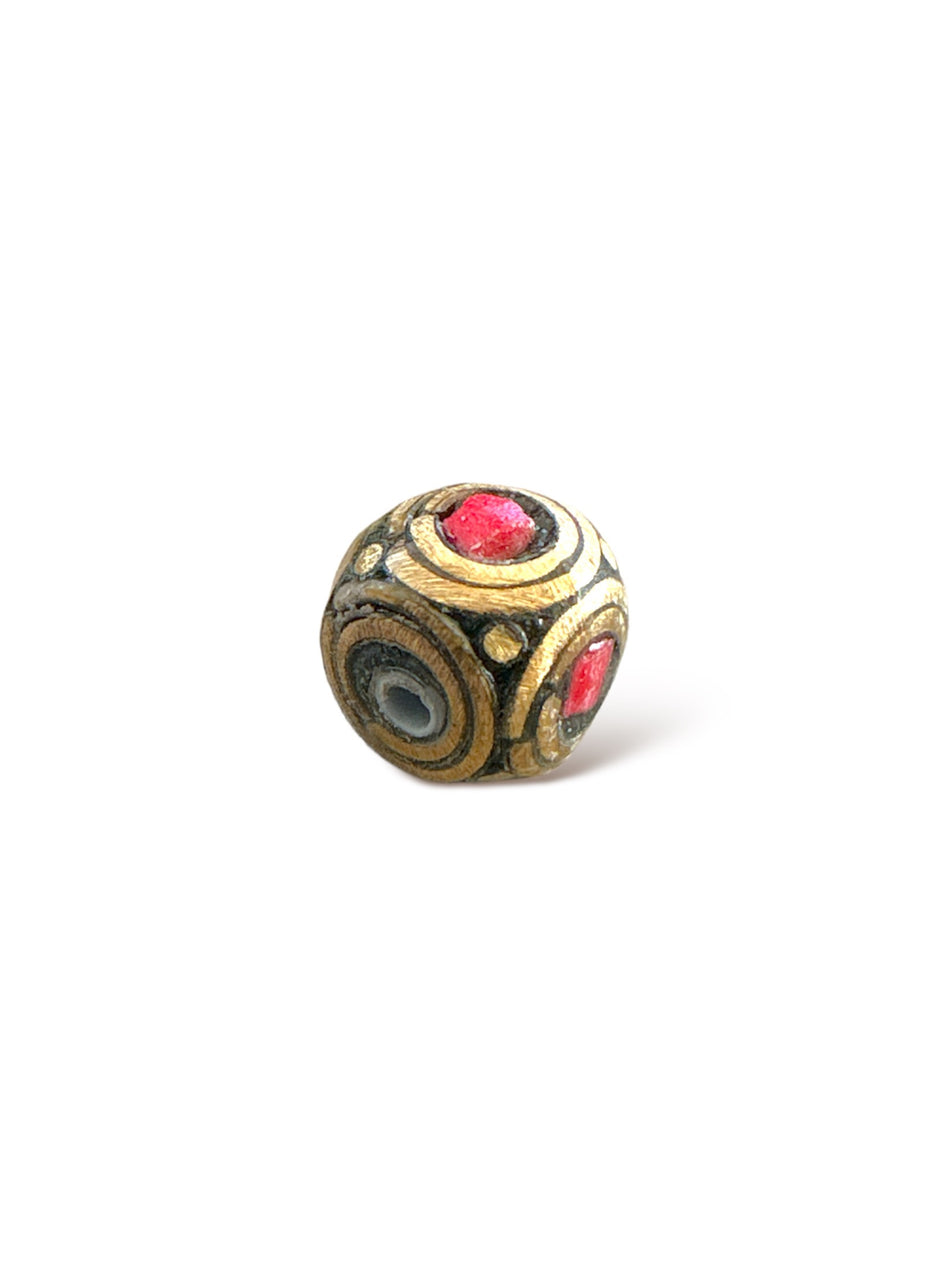 Tibetan Round Bead 10mm, 1pc