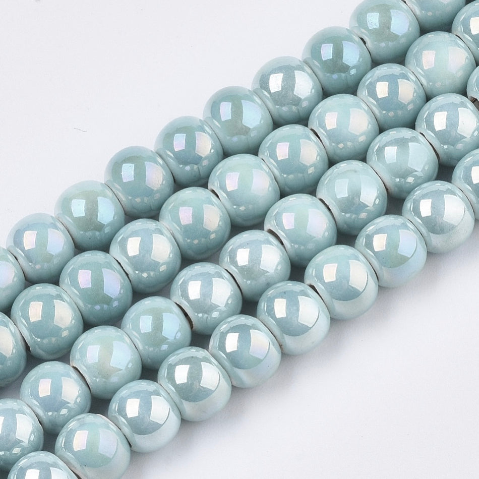 Baby Blue Porcelain Bead Strand