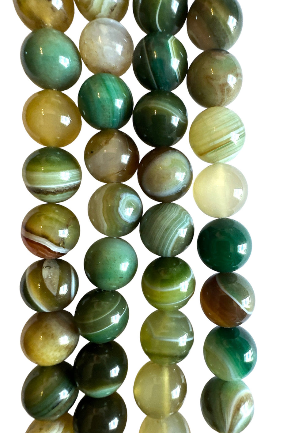 Green Stripe Agate Strand