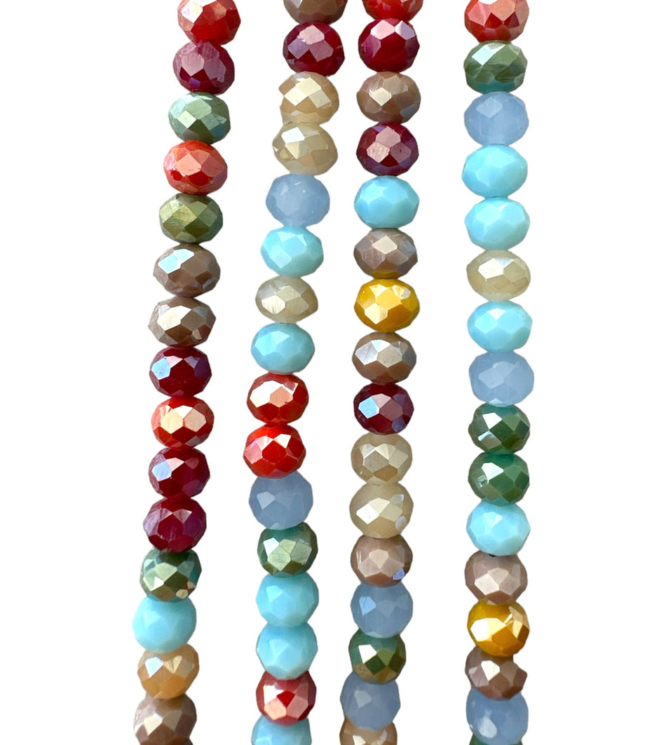 Faceted Multicolor Crystal Strand