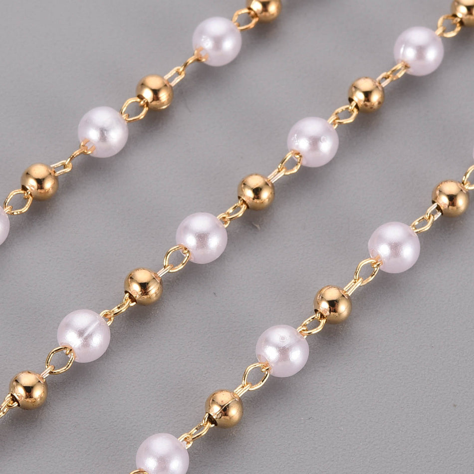 Pearl Beads Chain 4mm, 1 foot