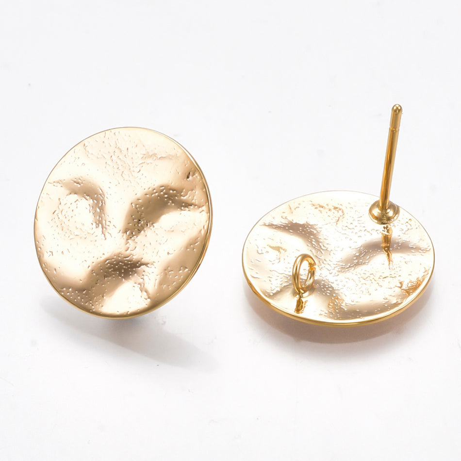 Aretes bañados en oro de 15 mm, 1 par