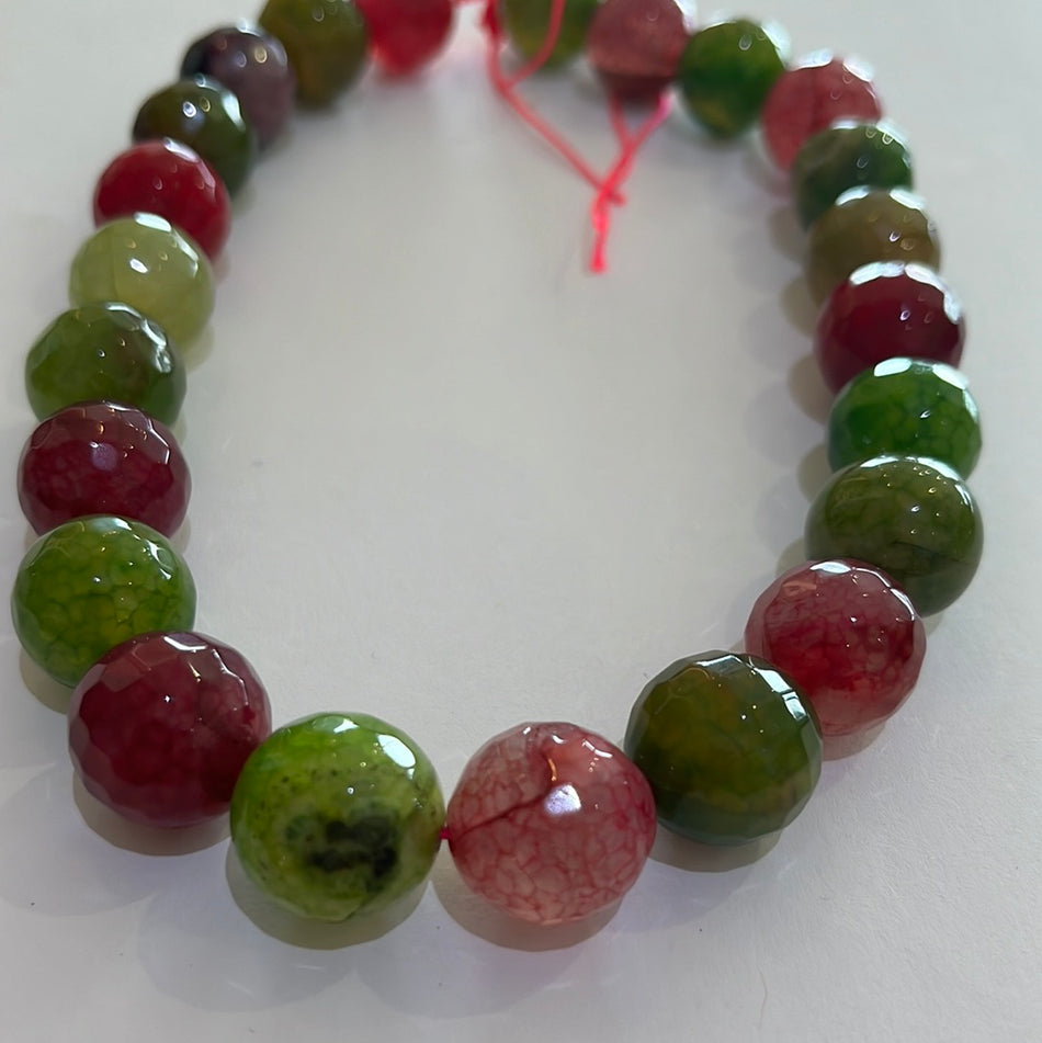Green and Pink Agate 16mm