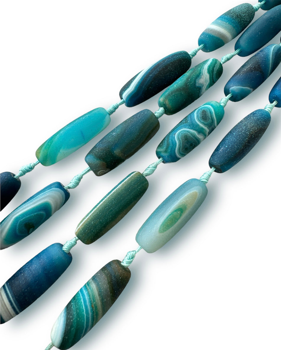 Agate Tube Beads 40x18, 1pc