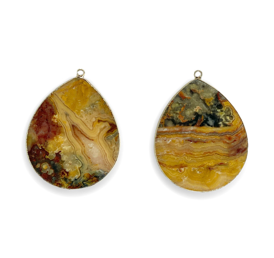 Orange Marble Drop Pendant, 1pc