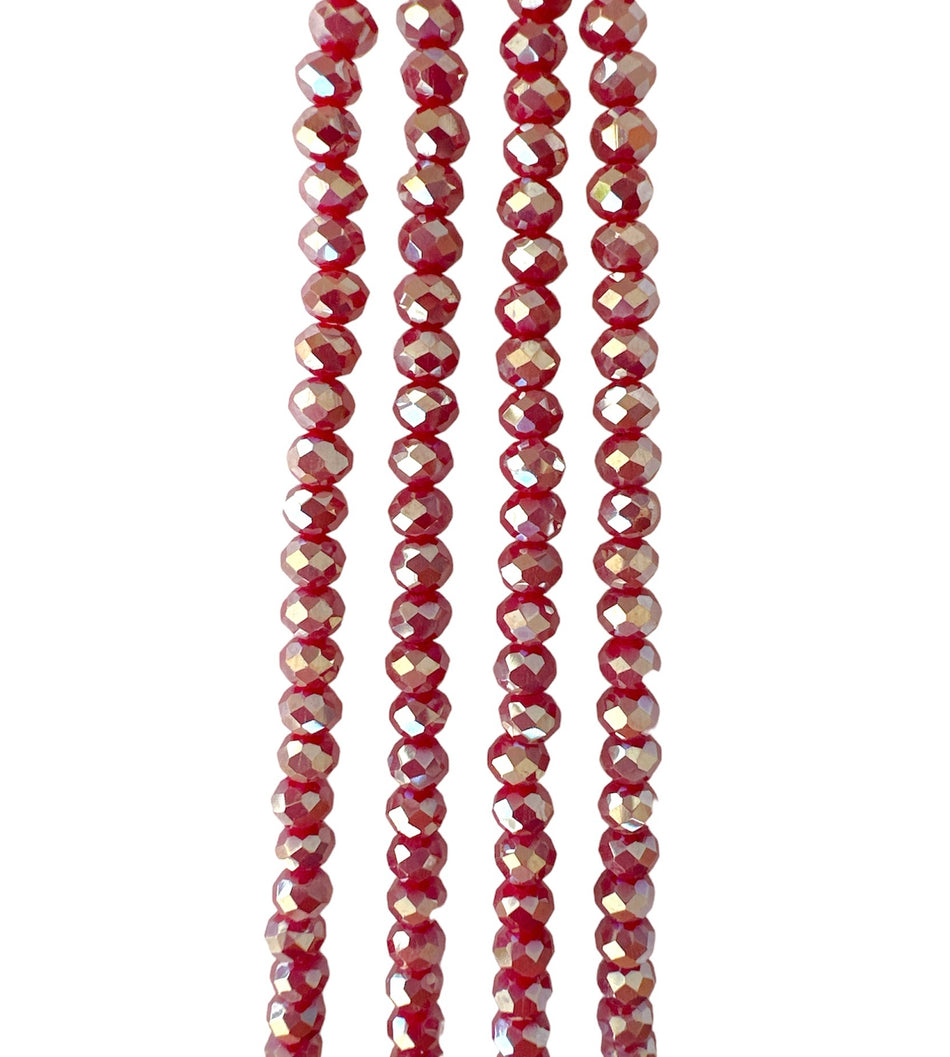 Red Faceted Crystal Strand