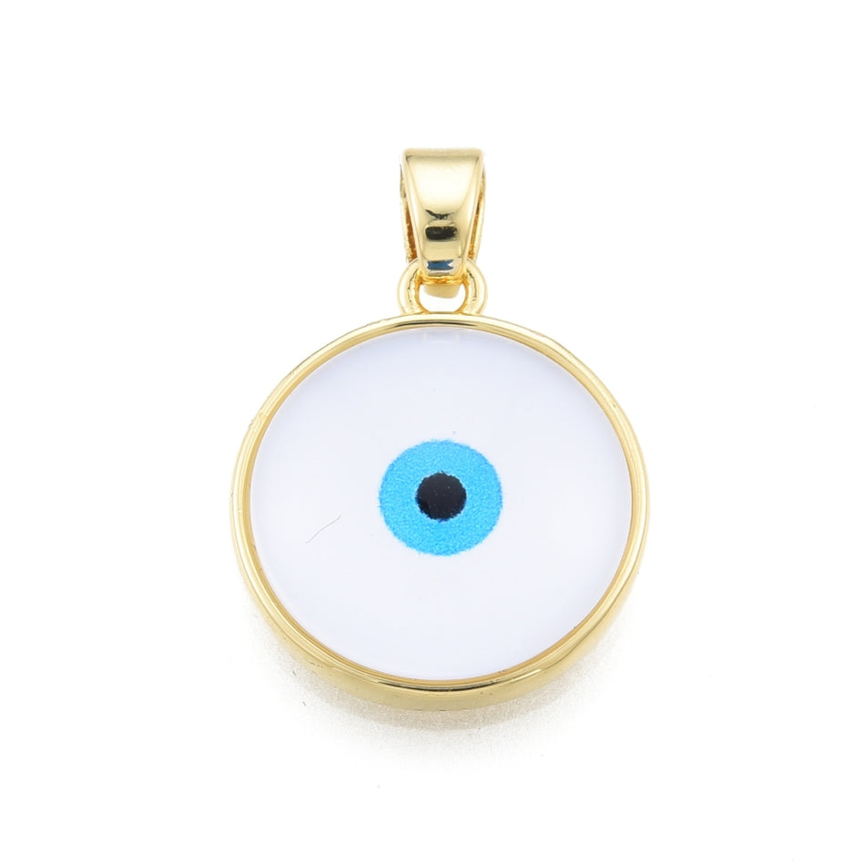 Gold-Filled Evil Eye Pendant, 1pc