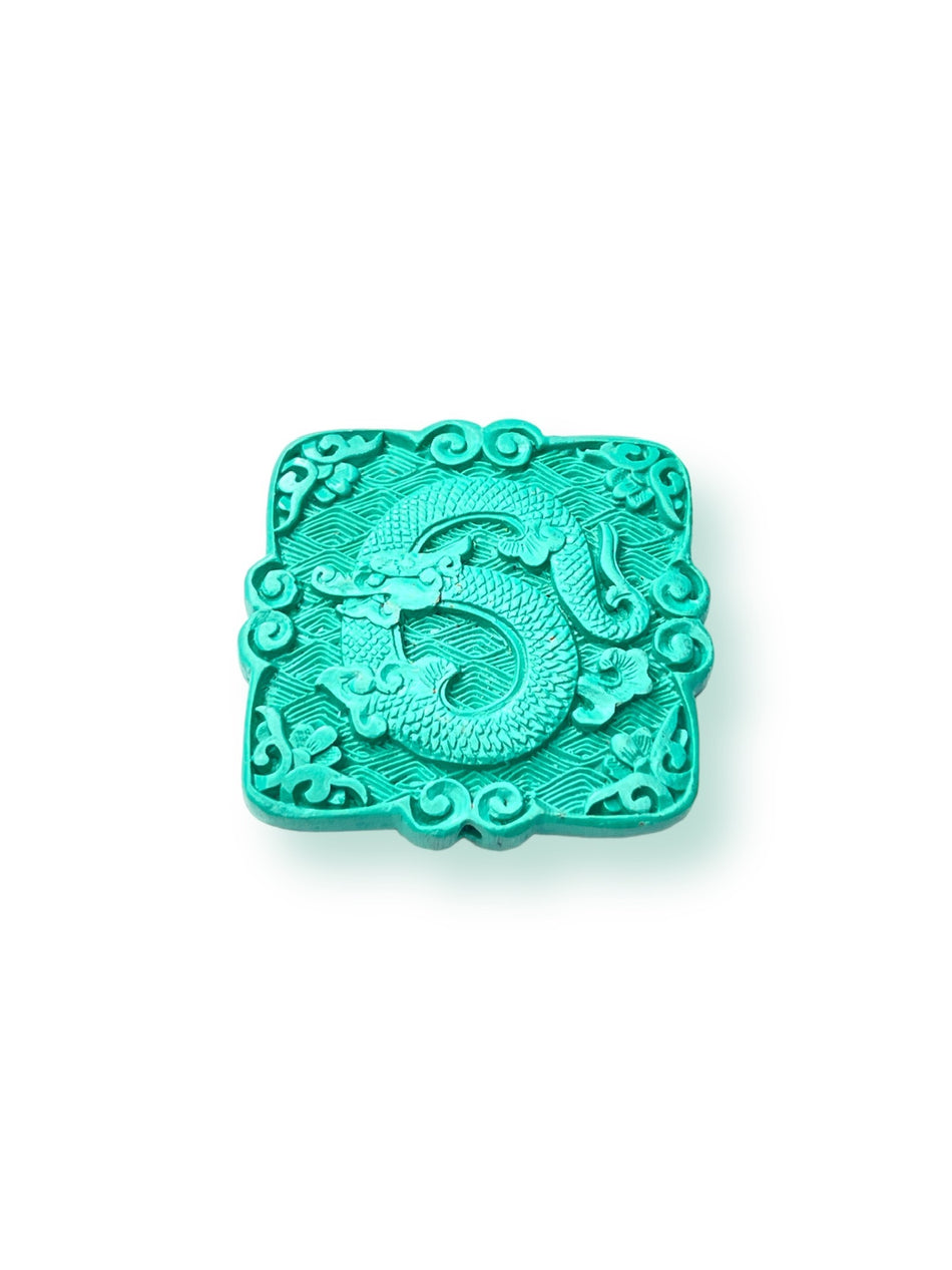 Turquoise Square Cinnabar 45mm, 1pc