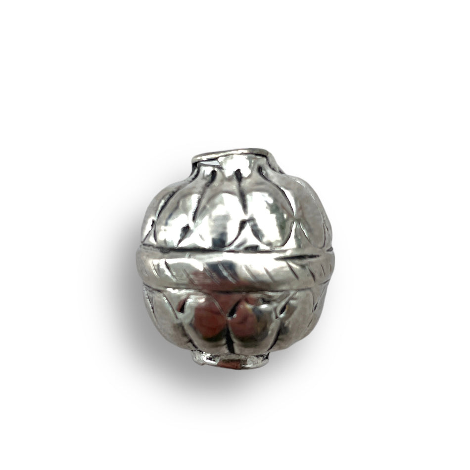 Tibetian Silver Round 1pc, 25mm