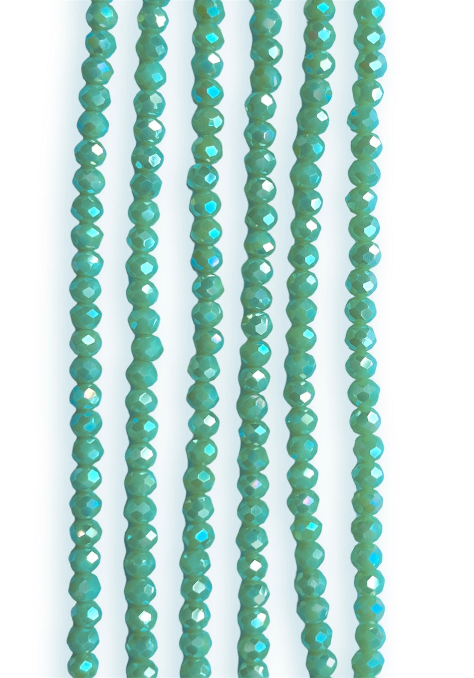 Mint Faceted Rondelle Crystal Strand, 4mm