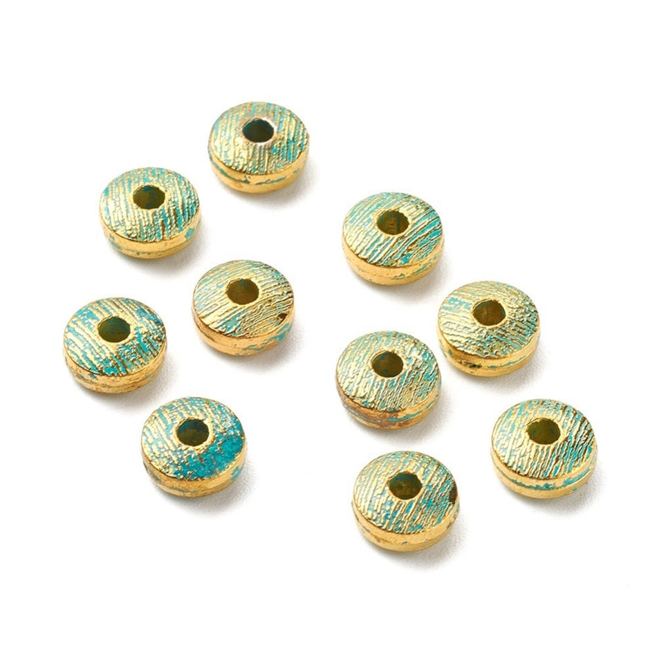 Verdigris Metal Spacers, 8mm 10pcs