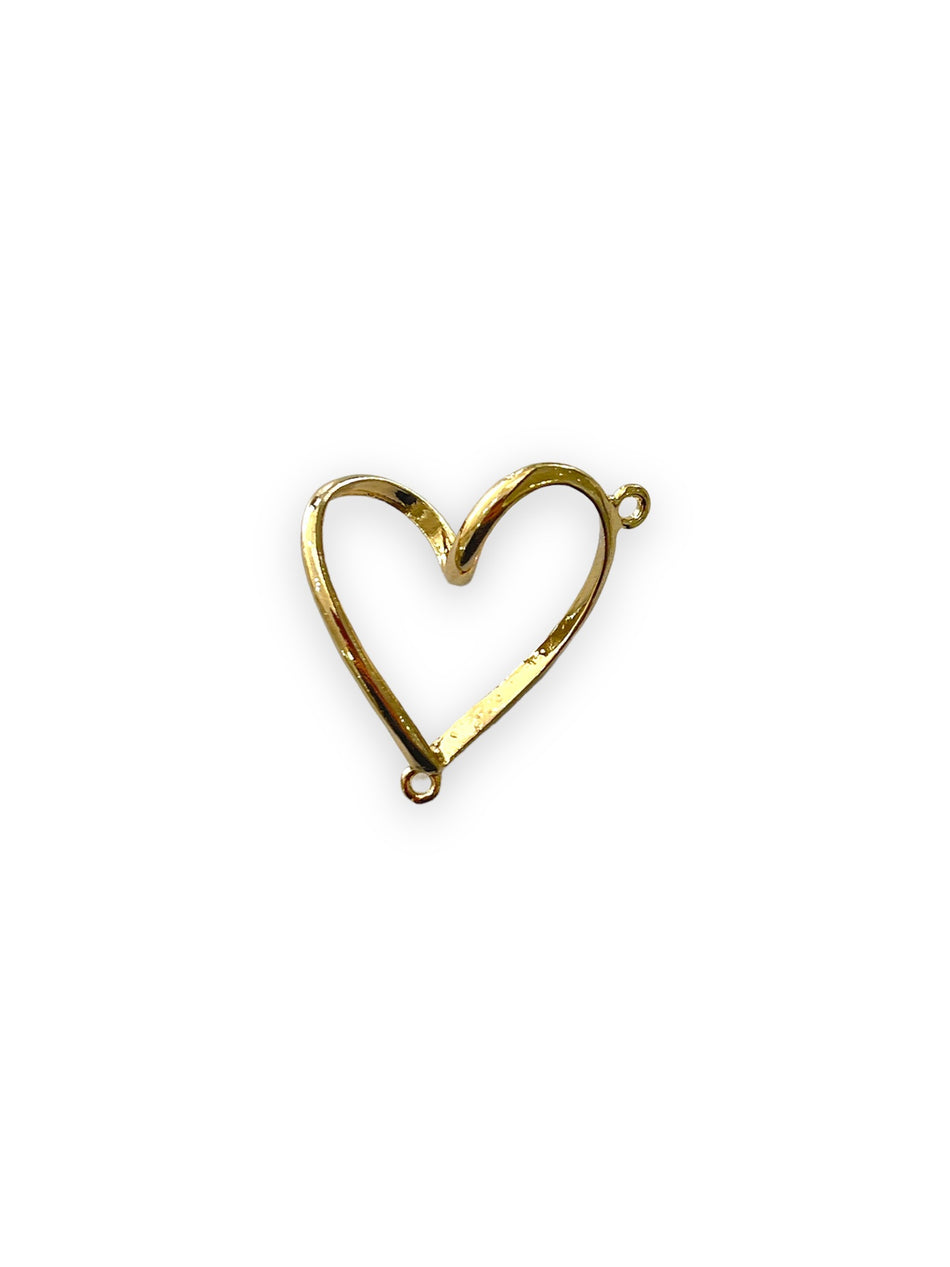 Gold Heart Connector, 1pc