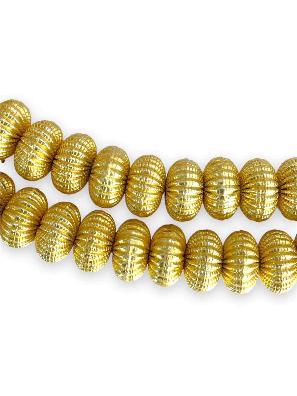 Indian Gold Stripe Rondelle Strand