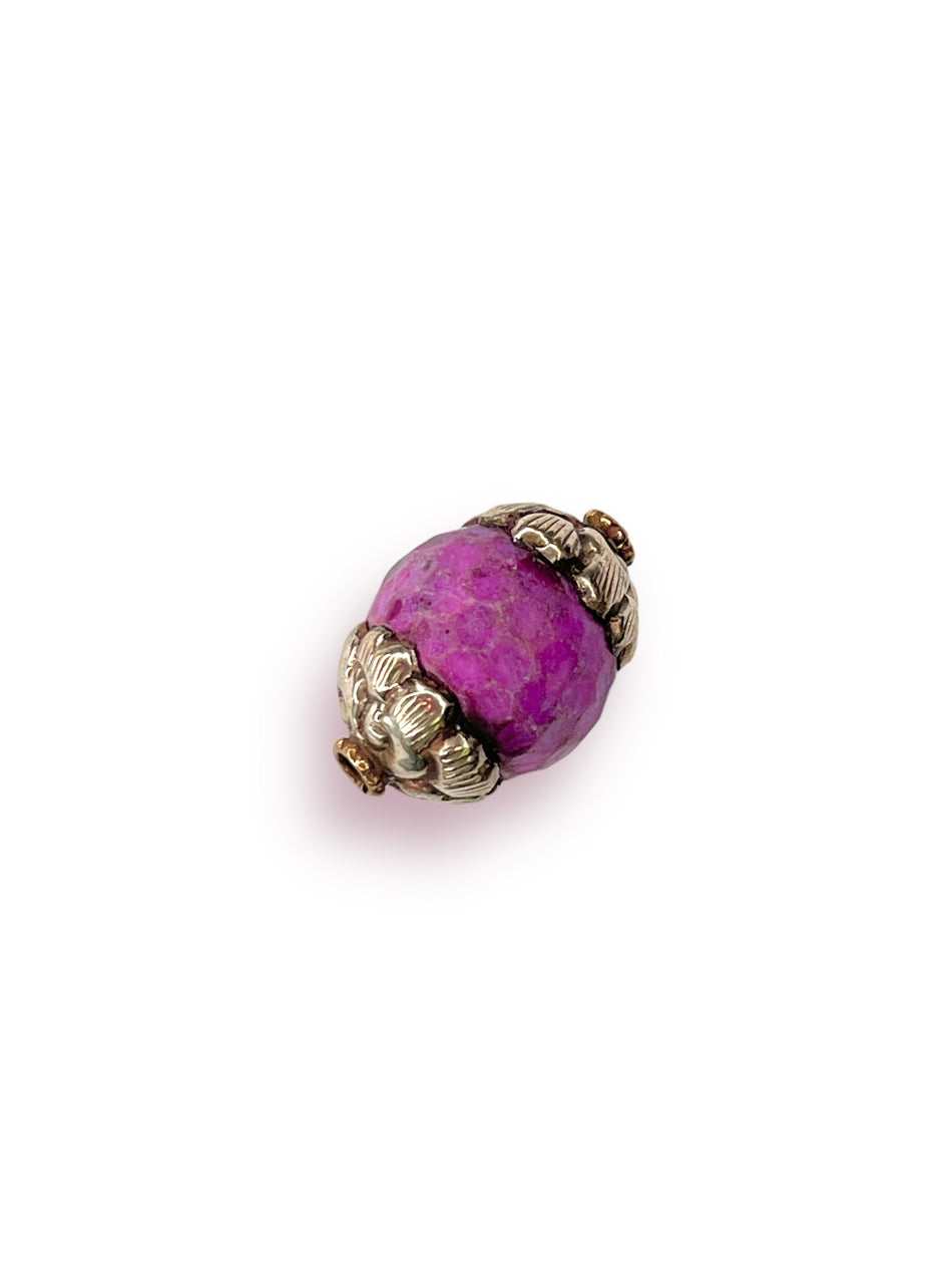 Tibetan Dark Purple Bead, 20mm 1pc