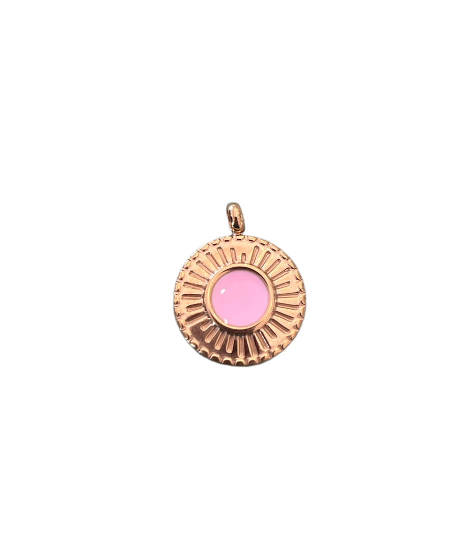 Flat Round Pendant, 1pc