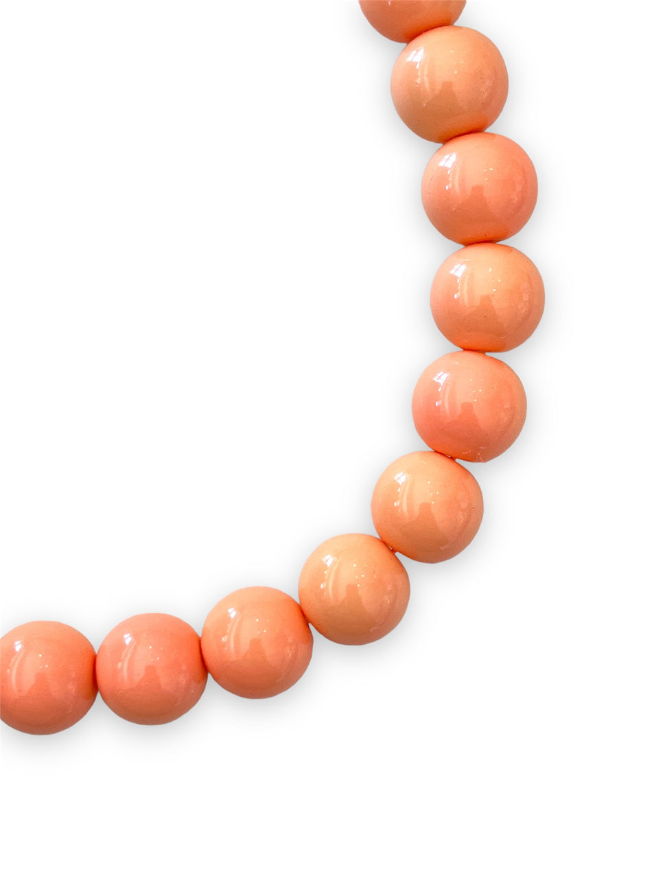 Peach Crystal Round Strand, 16mm