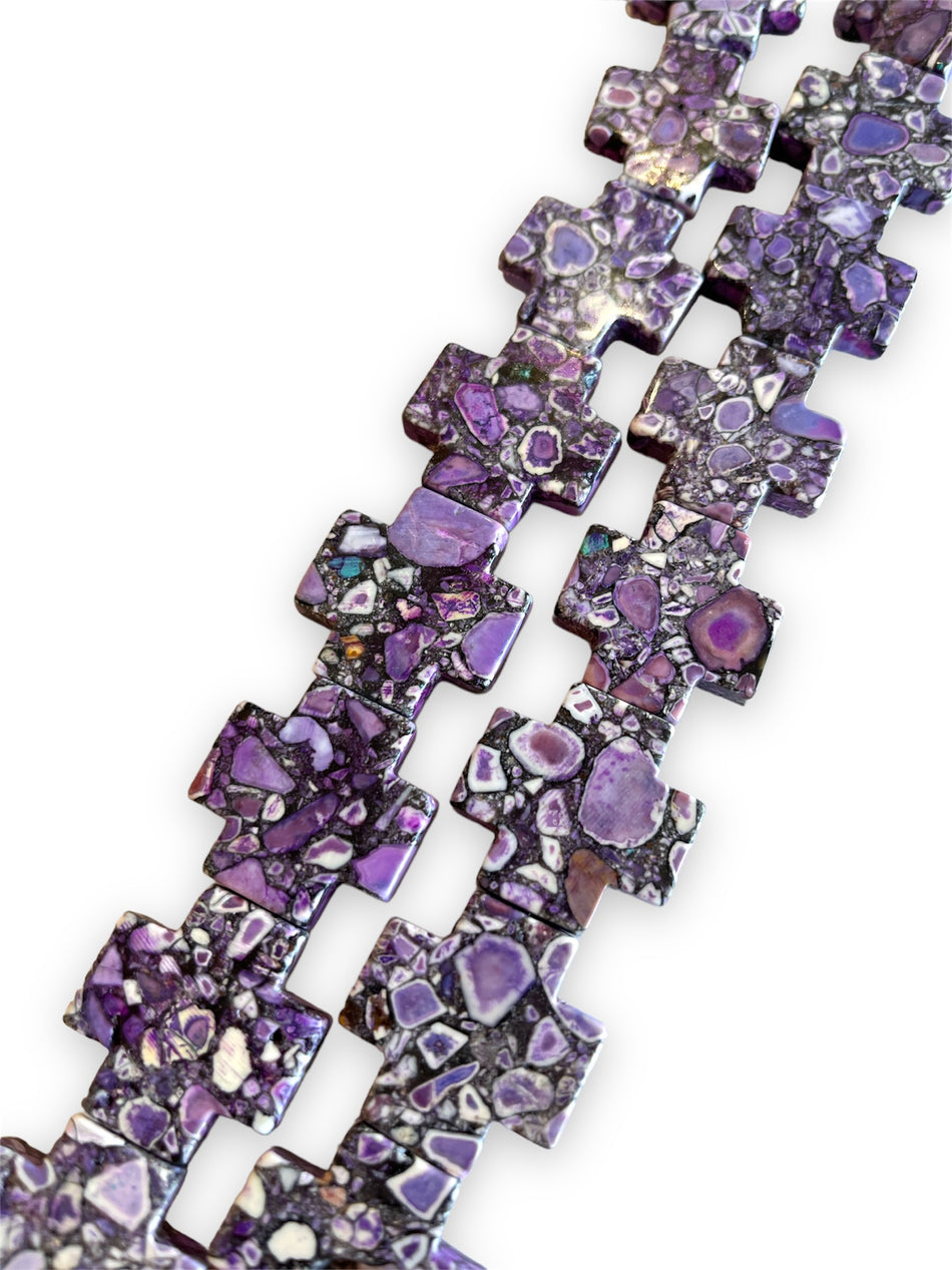 Gemstone Cross Strand, 25mm