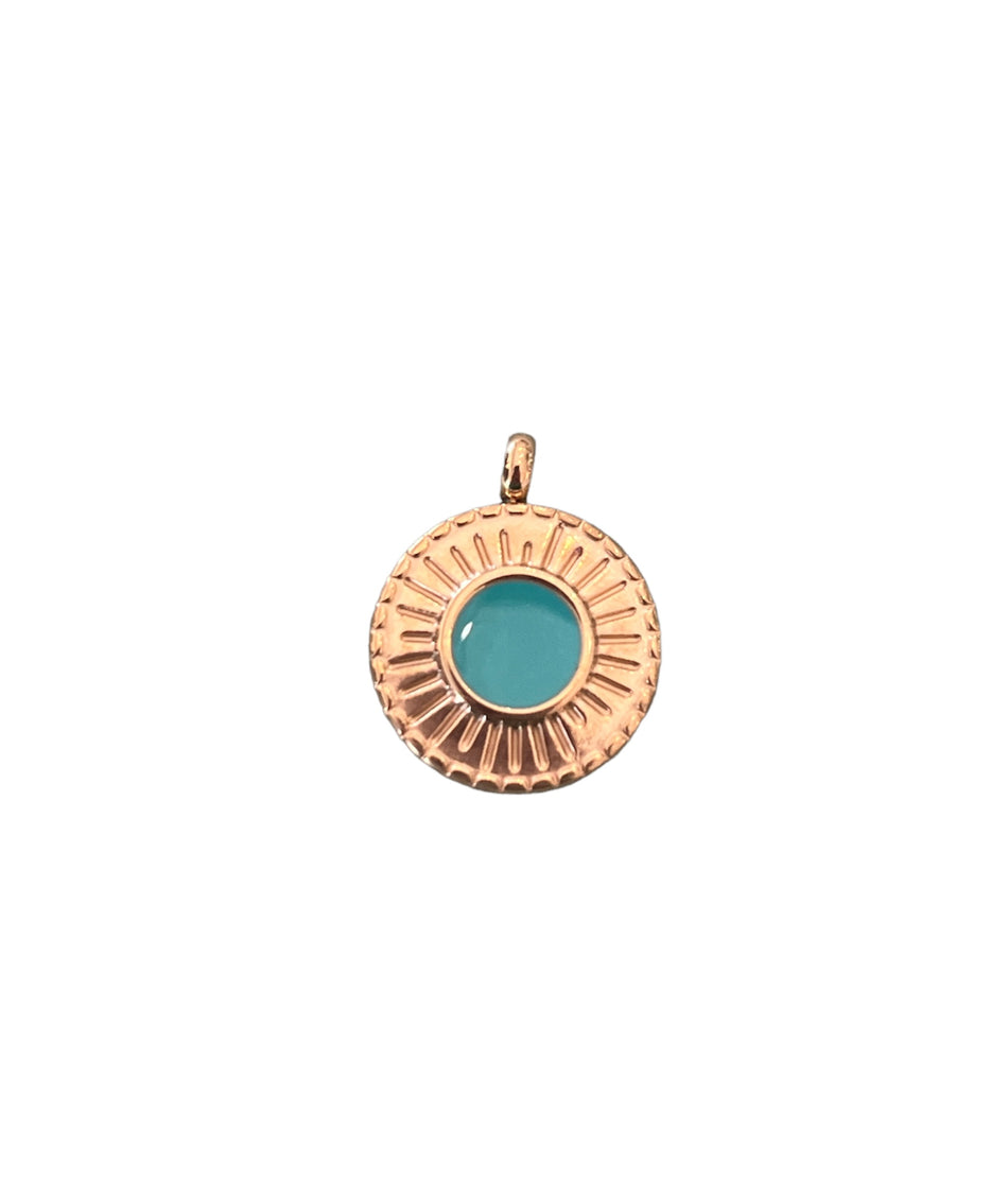 Flat Round Pendant, 1pc
