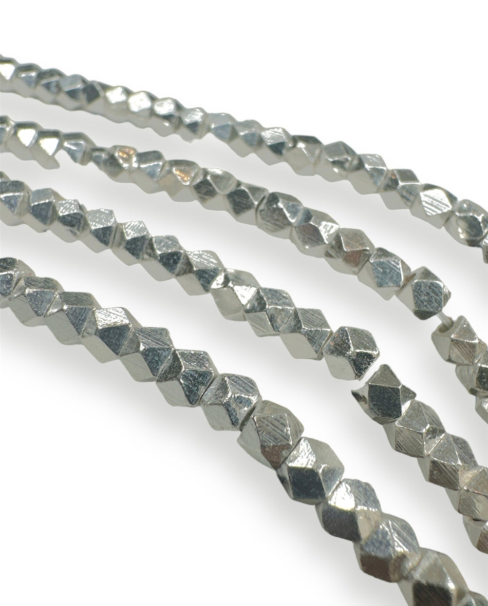 Silver Geometric Spacer Strand