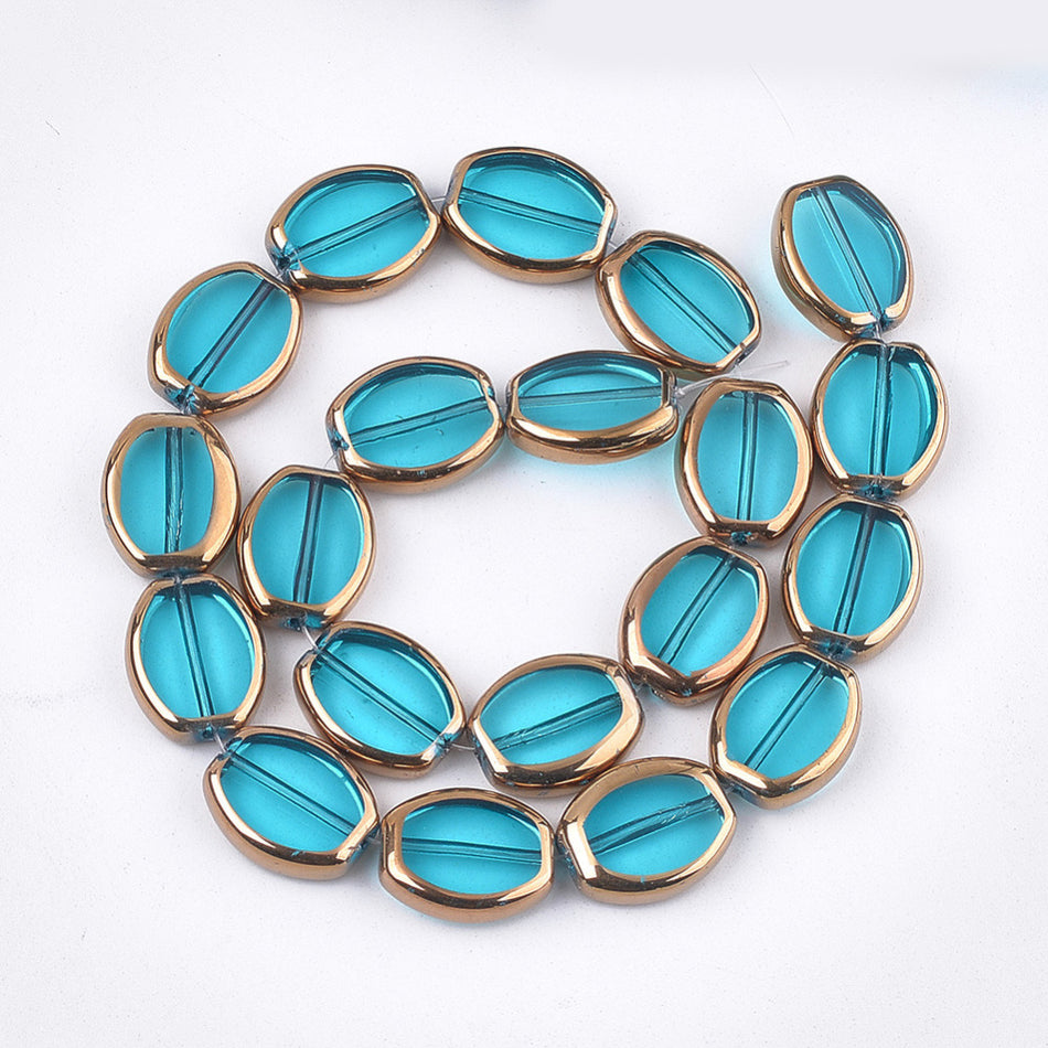 Oval Glass Beads 17mm, 20pcs