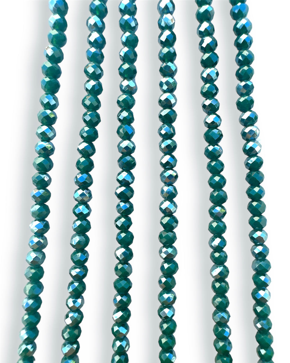 Faceted Dark Green Crystal Strand