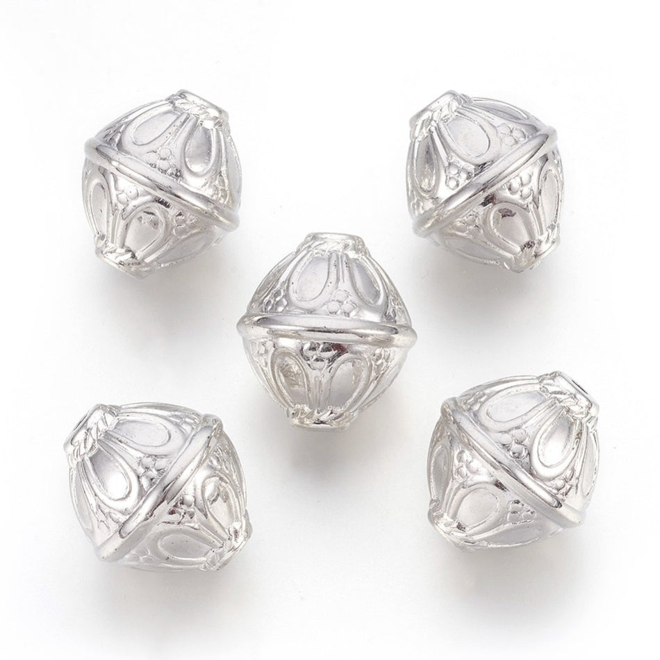 Silver Plastic Beads, 10pcs