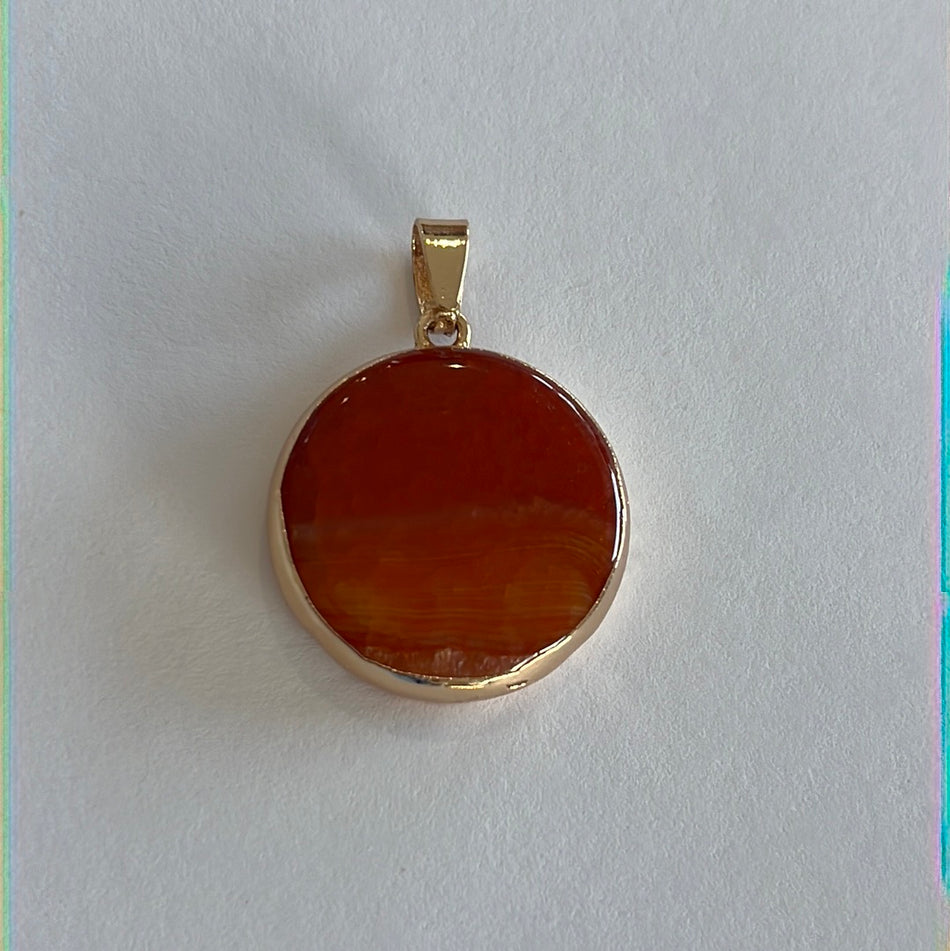 Orange Agate Pendant 22mm