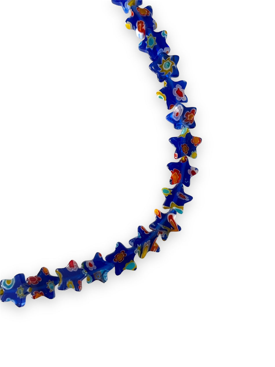 Blue Star Millefiori Strand, 8mm