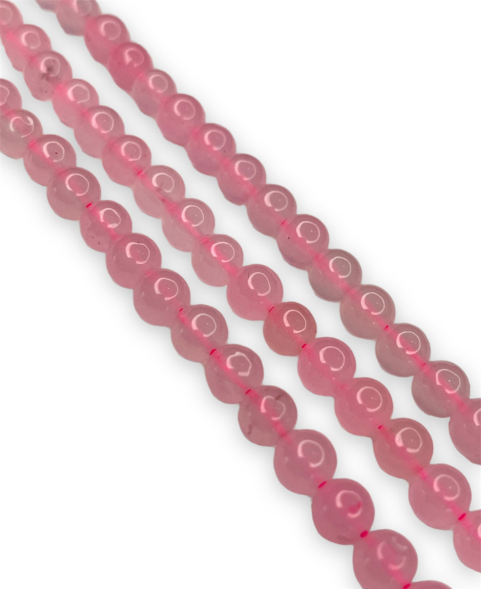 Pink Round Quartz Strand, 62pcs