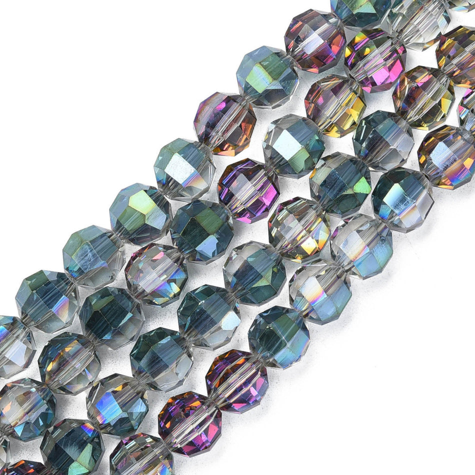 Faceted Round Glass Bead Strand 10mm, 72pcs