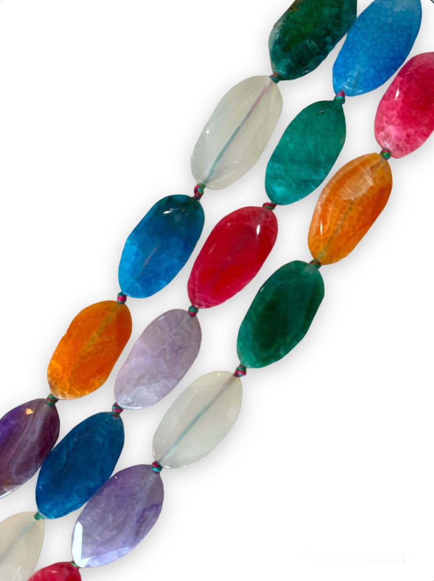 Multicolor Agate Sliced Strand