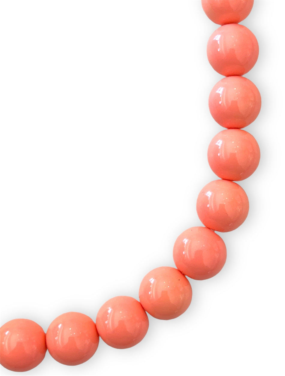 Peach Crystal Round Strand, 12mm