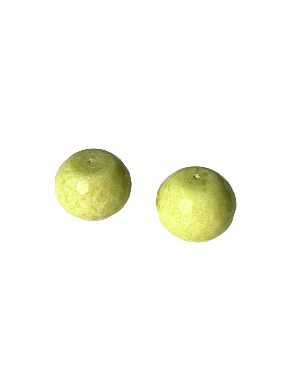 Green Jade Rondelle Spacer, 2pcs