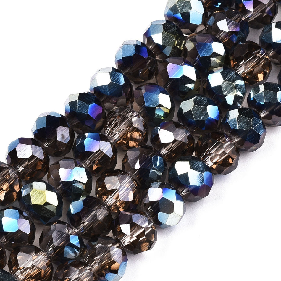 Faceted Round Glass Bead Strand 8mm, 72pcs